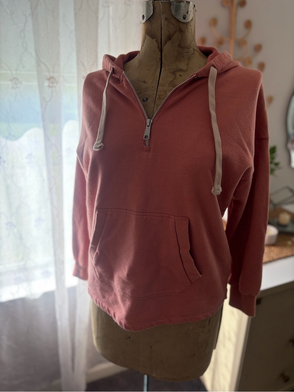 Madewell Half-Zip Hoodie with Drawstrings